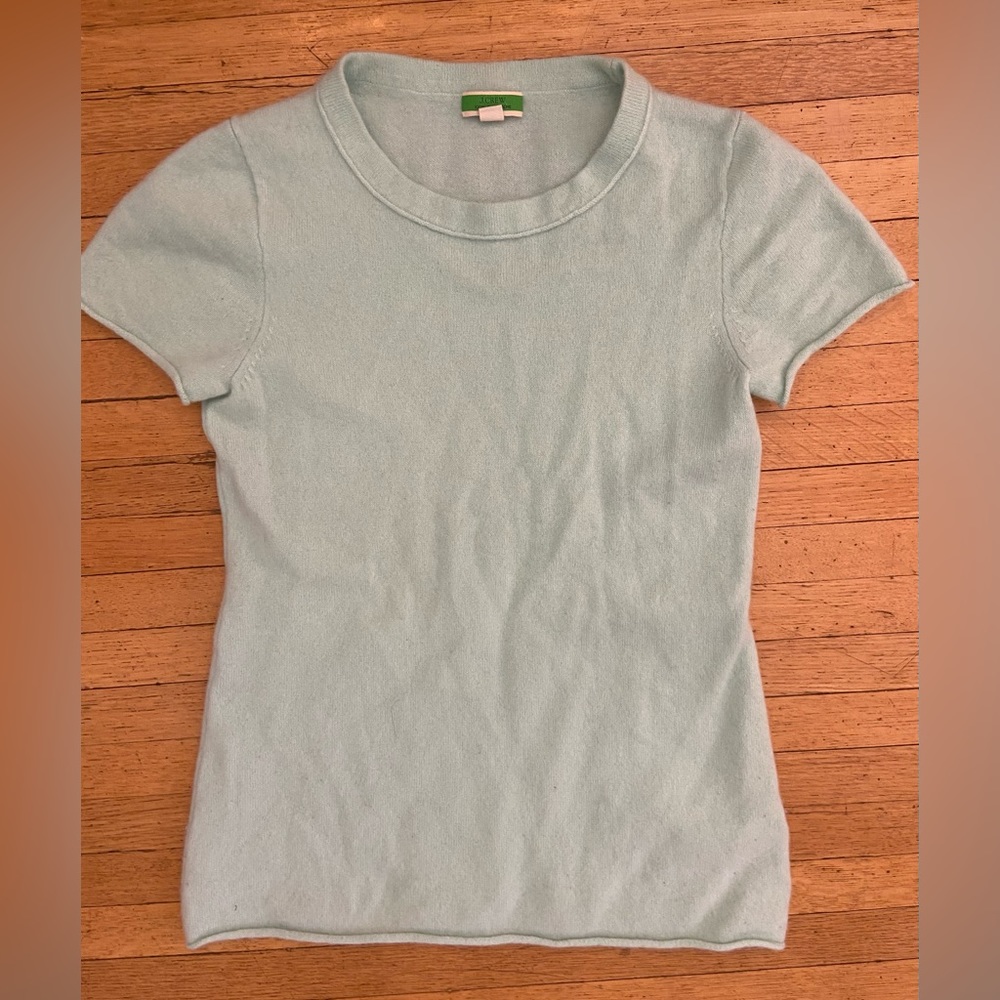 J.Crew - light mint green 100% cashmere shortsleeved sweater - size small
